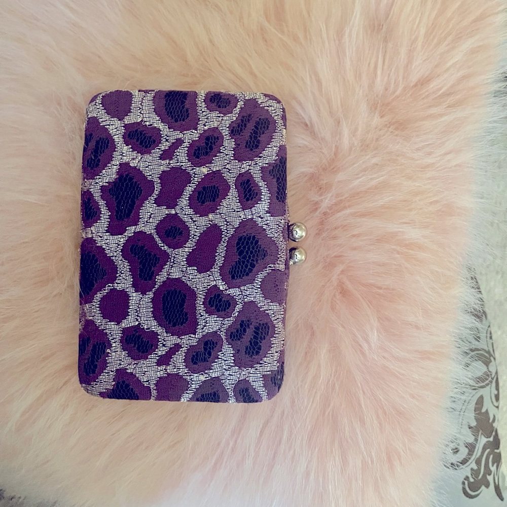 New Leopard Ladies Evening Handbag( Purple /Silver/Leopard)